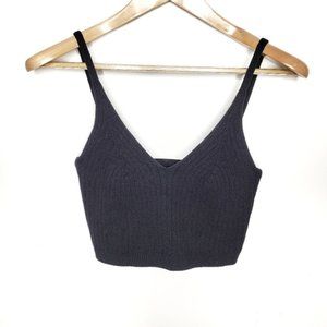 Free People Black Ribbed Sleeveless Crop Top